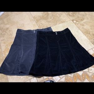 Flare corduroy skirts. So cute on!  Love them!